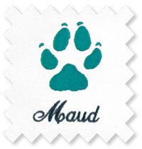Broderie logo patte chien
